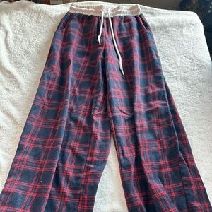 SHEIN Red and Black Plaid Pajama Pants
